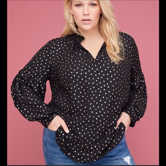 Lane Bryant Tops - NWT Lane Bryant Metallic Dot Blouse - Size 22